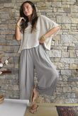 Jo Jo Quirky Hopsack Crop Pant Mocha 